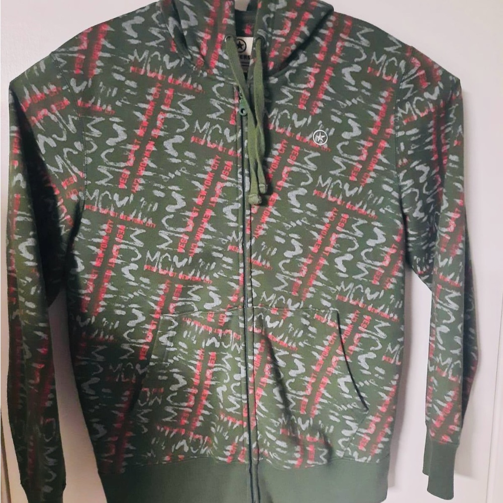Converse Green Hoodie with Red Accents